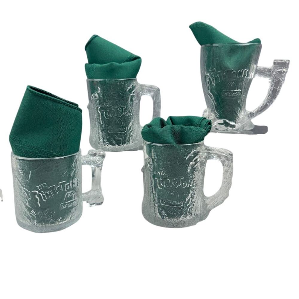 McDonald's Flintstones RocDonald's Glass‎ Mugs 1993 Lot of 4
